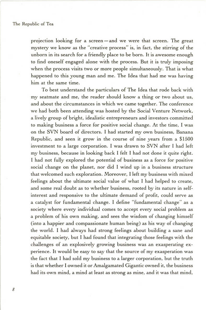 The Republic of Tea The Story of the Creation of a Business as Told Through the Personal Letters of Its Founders Mel Ziegler 336p 0385420579 - photo 20