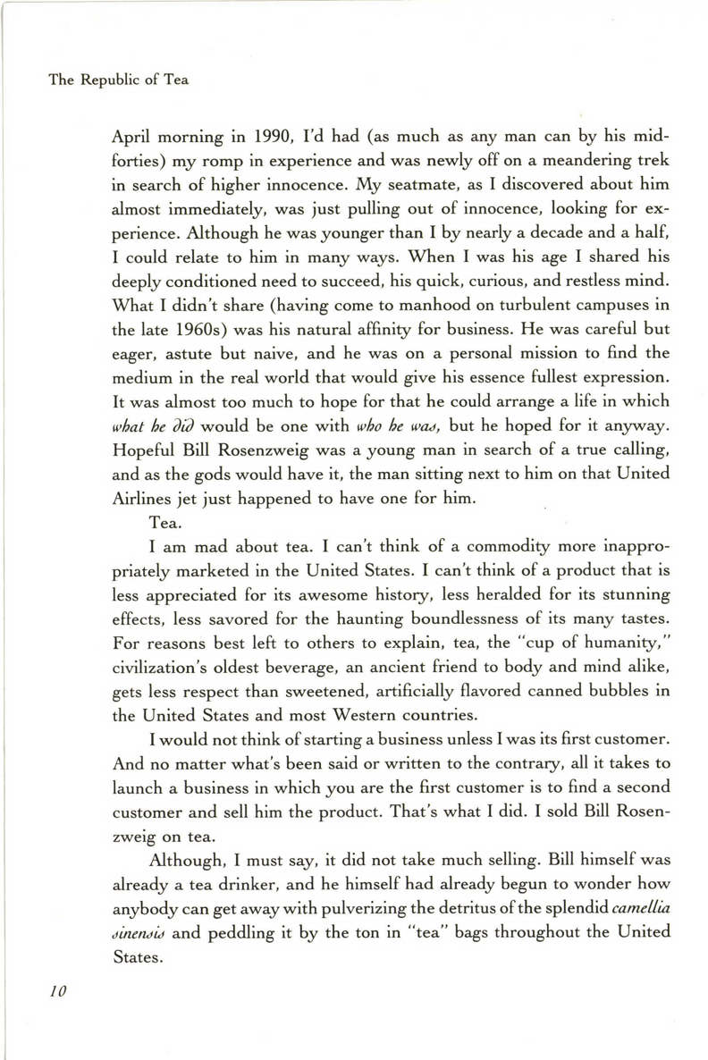 The Republic of Tea The Story of the Creation of a Business as Told Through the Personal Letters of Its Founders Mel Ziegler 336p 0385420579 - photo 22