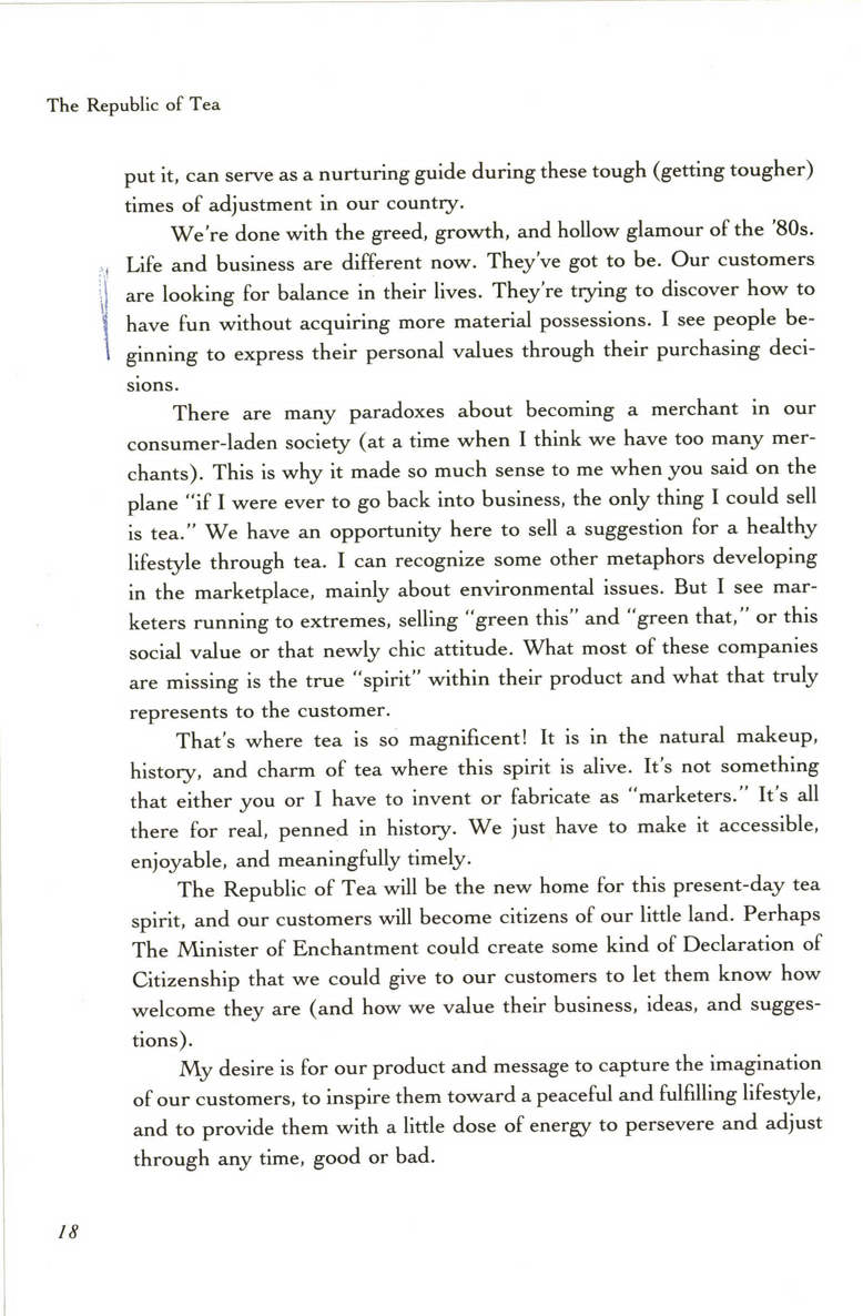 The Republic of Tea The Story of the Creation of a Business as Told Through the Personal Letters of Its Founders Mel Ziegler 336p 0385420579 - photo 30