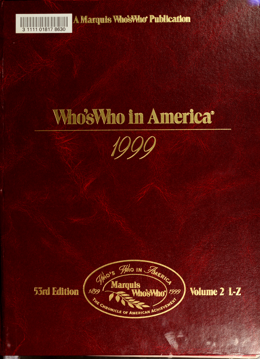 Whos who in America a marquis whoswho in america publication This book was - photo 1