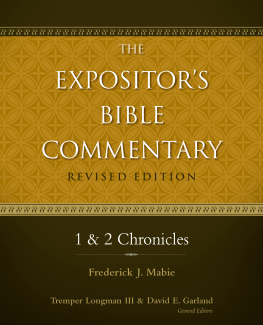 Frederick Mabie - 1 and 2 Chronicles