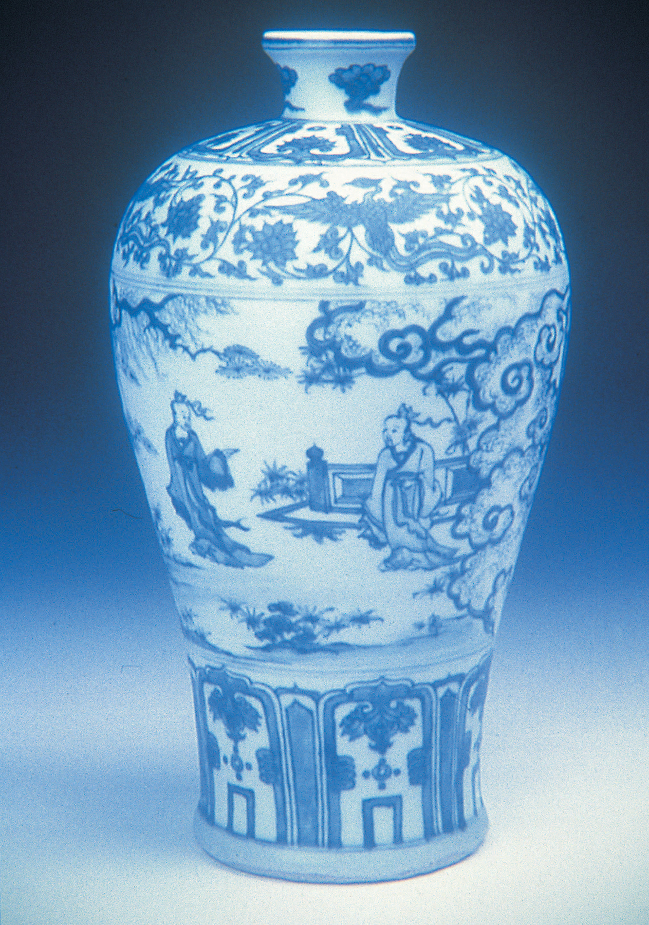 Blue and white meiping vase decorated in the windswept style Ming dynasty - photo 5