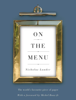 Nicholas Lander On the Menu