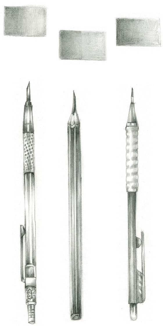 Left Clutch pencil middle standard graphite pencil right propelling pencil - photo 5