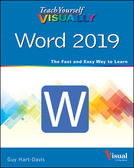 Guy Hart-Davis Teach Yourself VISUALLY Word 2019 (Teach Yourself VISUALLY (Tech)