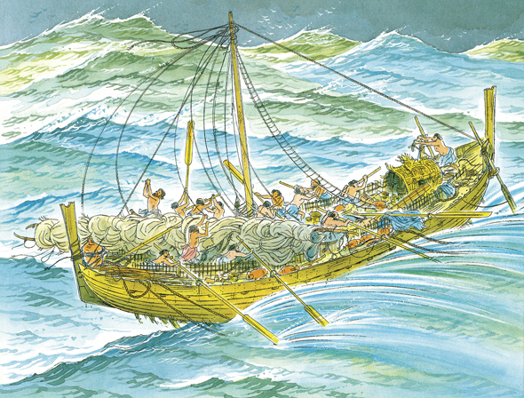 No one wanted to see Jonah drown so they rowed hard to get the boat to safety - photo 16