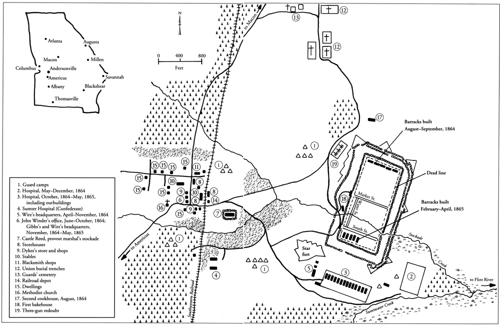 Andersonville Georgia and Andersonville Prison 18641865 Adapted from a map - photo 5