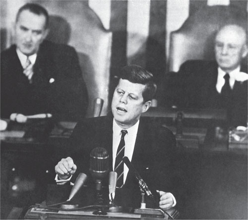 John F Kennedy addresses Congress and sets the USA the goal of landing on the - photo 3