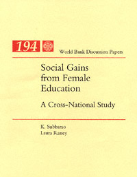 title Social Gains From Female Education A Cross-national Study World - photo 1