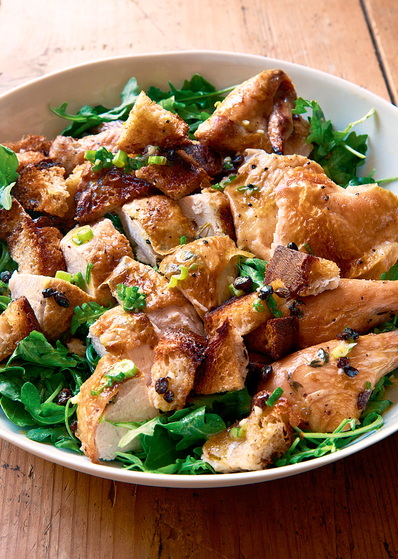 Roast Chicken with Bread Arugula Salad Make It Ahead Jeffreys all-time - photo 1