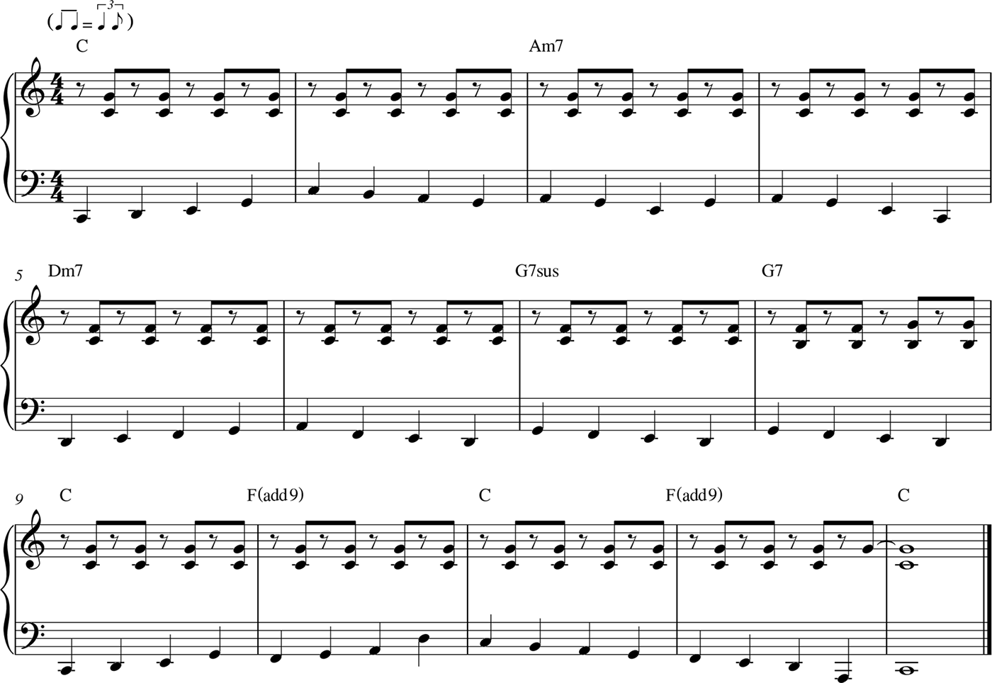 This example is in the key of C major and uses a swing-eighths rhythmic - photo 6