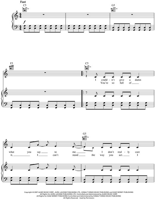 Avril Lavigne--The Best Damn Thing Songbook - photo 11