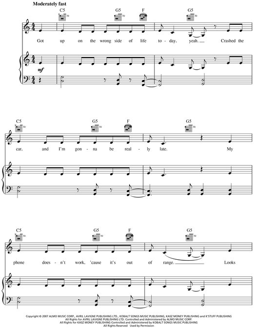 Avril Lavigne--The Best Damn Thing Songbook - photo 19