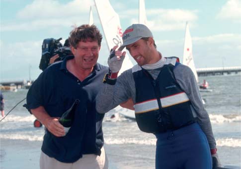 With Dad celebrating winning the 1999 Laser World Championships in Melbourne - photo 7