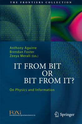 Aguirre Anthony Nicholas It From Bit or Bit From It?: On Physics and Information