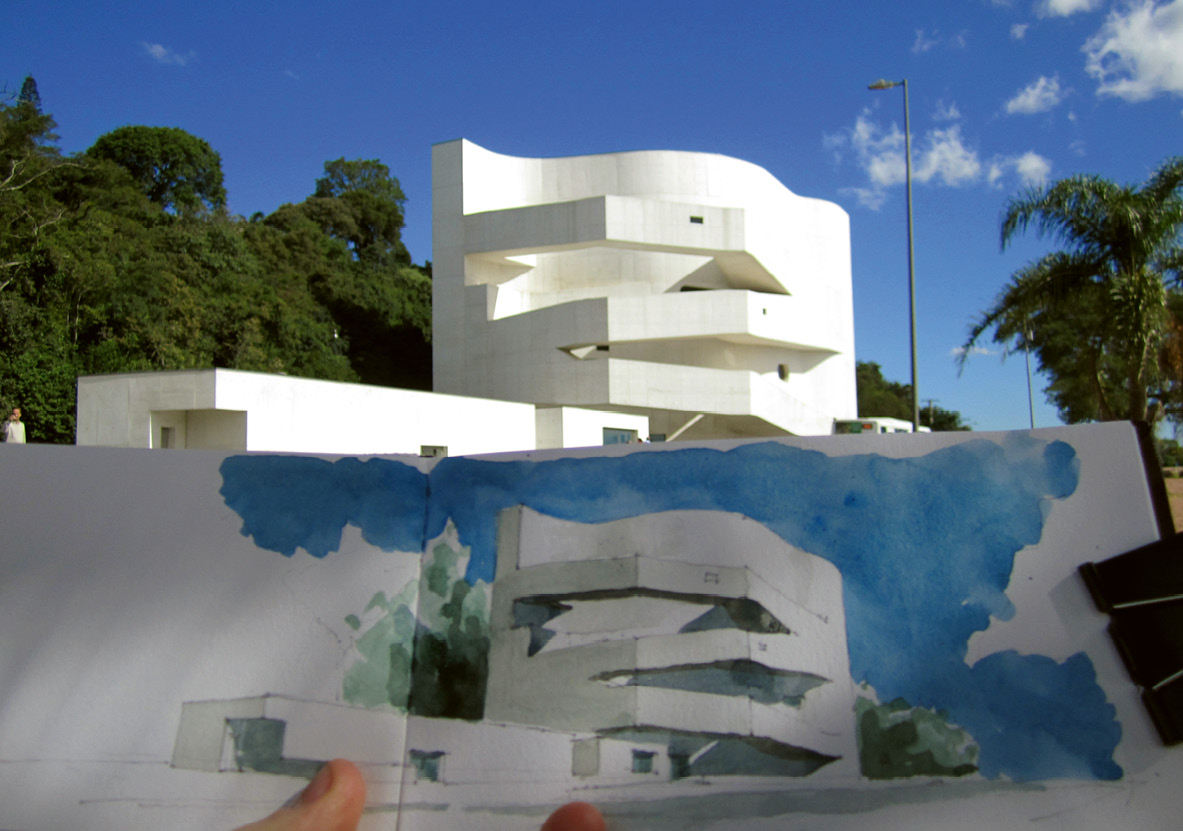 Fig 3 Architectural sketch made on site Fundao Iber Camargo Alvaro Siza - photo 5