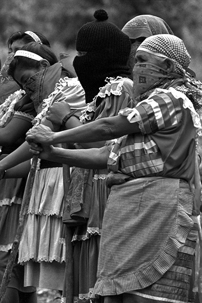 Zapatista women from the village of Amador Hernandez prepare to stand off with - photo 2