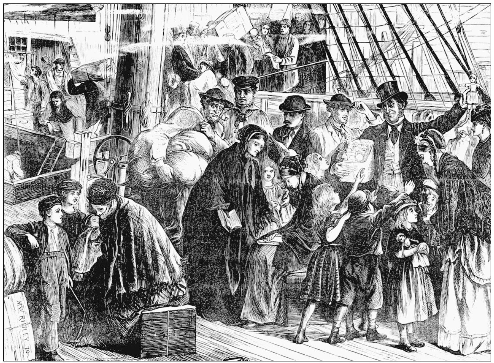 IN AN ENGLISH PORT Pictured here is a common boarding scene of emigrants as - photo 3