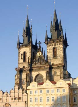 Gothic spires of Tn Church Domes and towers of Pragues skyline - photo 6