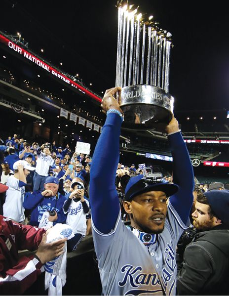 Jarrod Dyson who scored the go-ahead run in the 12th inning holds the World - photo 4