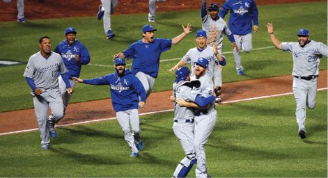 After Wade Davis records the final out of Game 5 his Royals teammates rush - photo 7