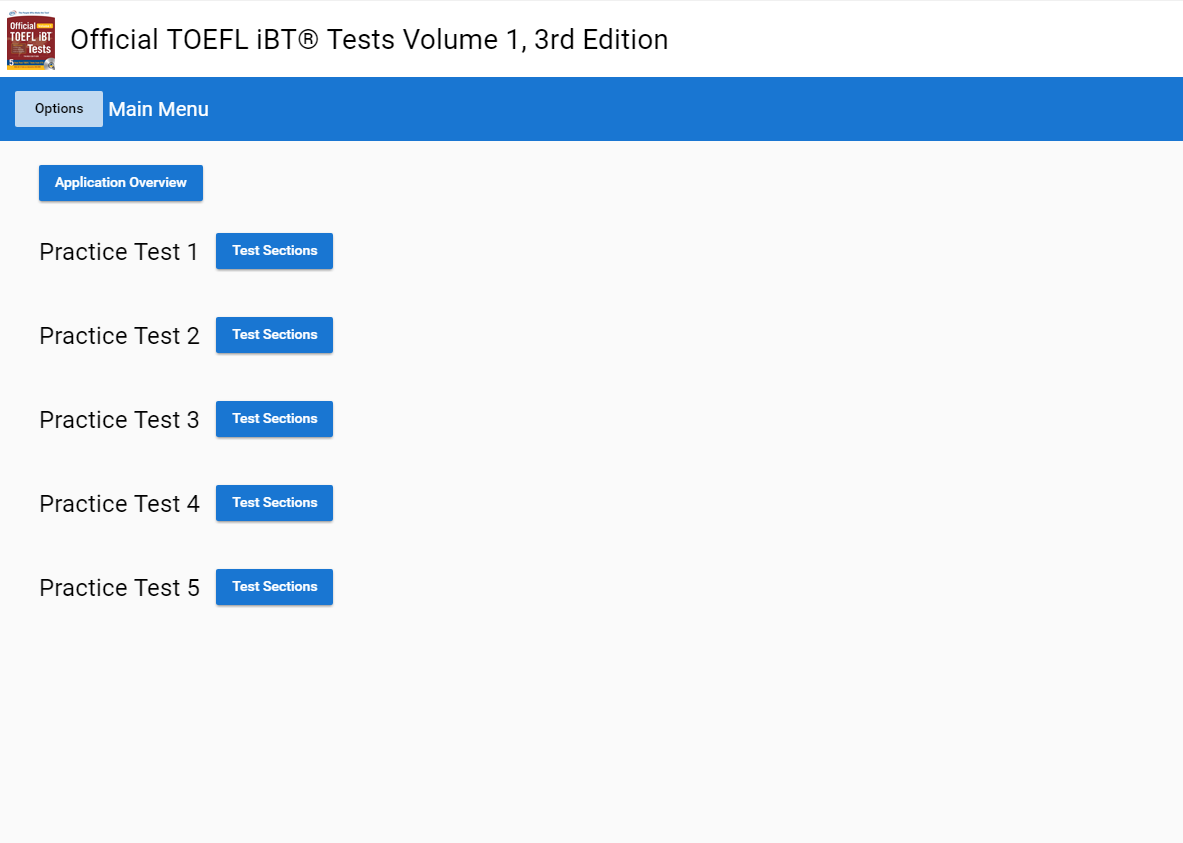 Taking TOEFL iBT Practice Tests on Your Computer From the Main Menu choose - photo 2