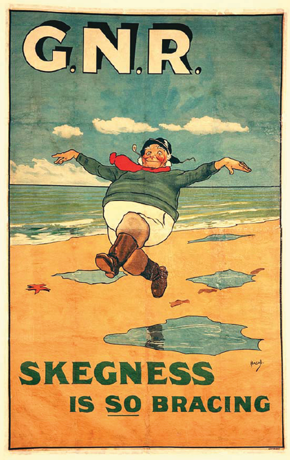 John Hassalls famous railway poster promoting the bracing qualities of Skegness - photo 3