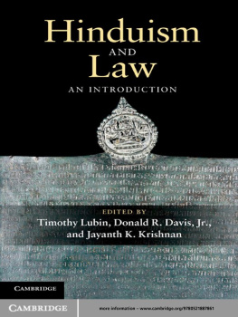 Donald R. Davis Jr. - Hinduism and Law: An Introduction