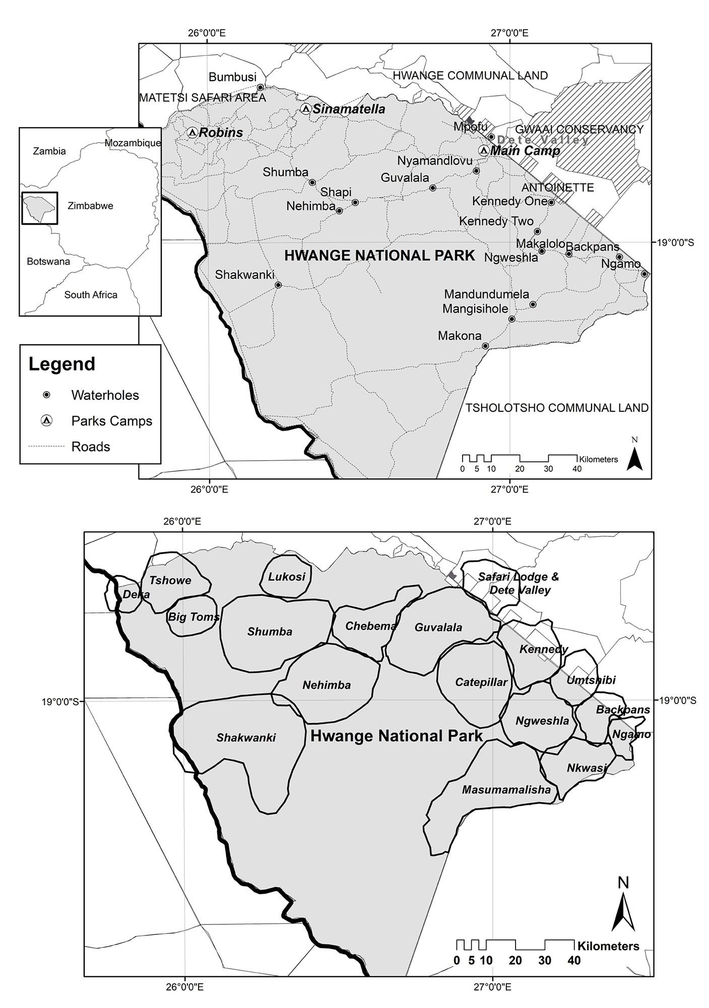 Locations of the main lion prides studied in Hwange National Park PROLOGUE - photo 5