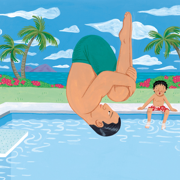 Uncle Mako jumped off the diving board and did two flips Then he swam up and - photo 13