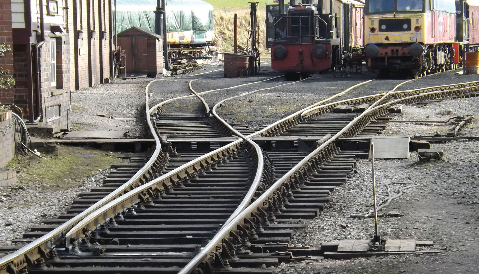 Full-sized railway points at Cheddleton Station on the Churnet Valley Railway - photo 3