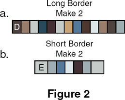 Stitch five D rectangles and two E squares into a short border as shown in - photo 5