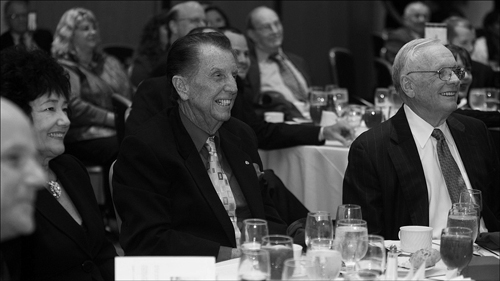 Left to right Jo Barbree Jay Barbree and Neil Armstrong enjoy dinner with - photo 3