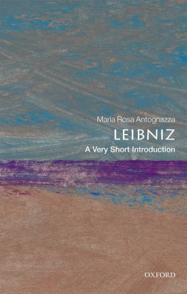 Antognazza Maria Rosa Leibniz: A Very Short Introduction