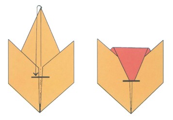 18-19 Unfold the center fold and slip from the mark to the right edge the top - photo 13