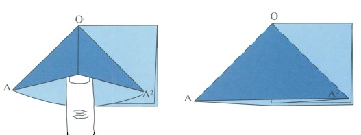 8-9 Put your finger into O and fold the flap down to form a triangle with O A - photo 26