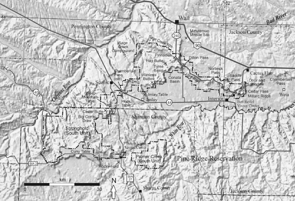 P1 Map of the Big Badlands of South Dakota showing locations of specific - photo 4