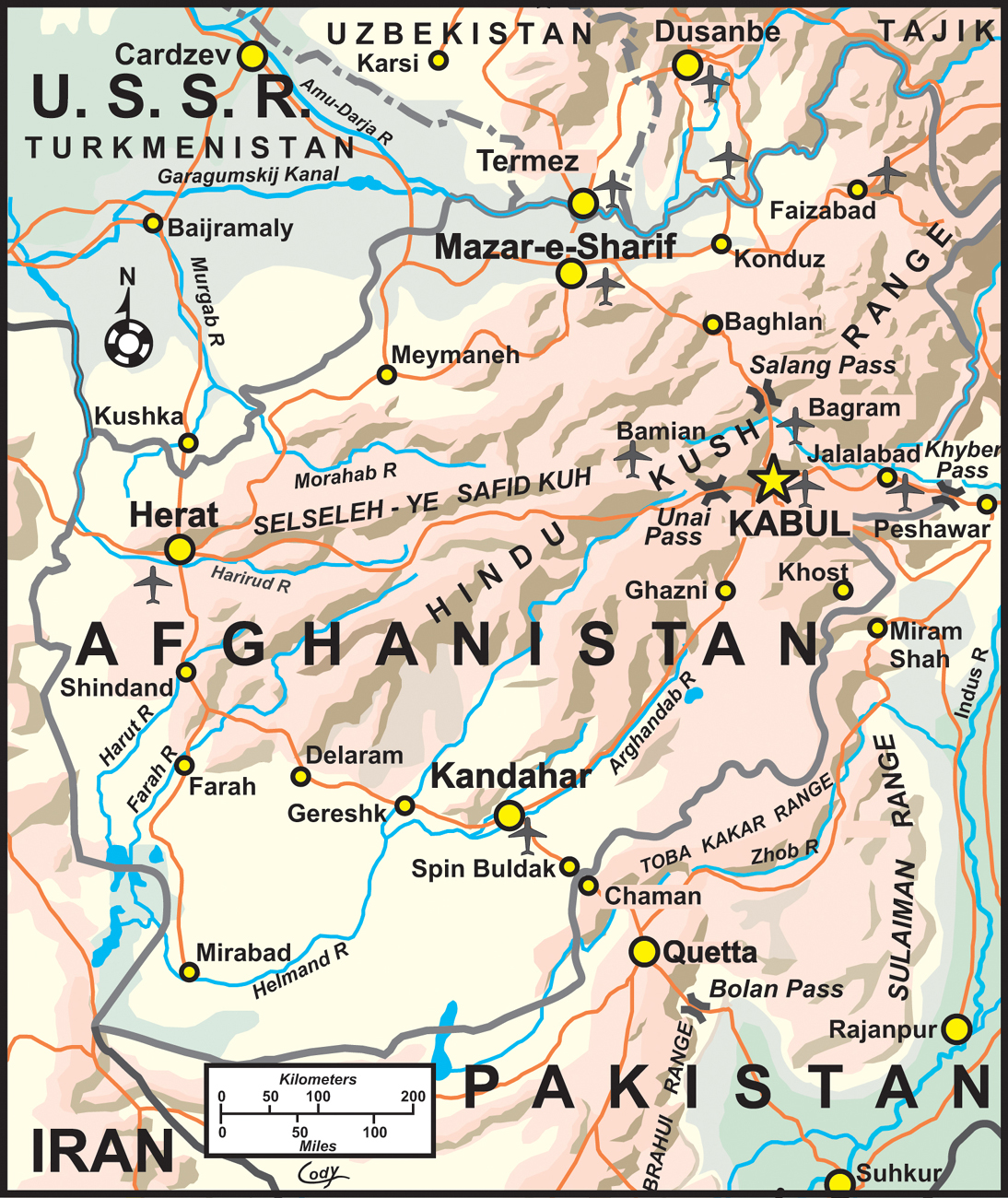 Map of Afghanistan showing the political breakdown of the country and its major - photo 4