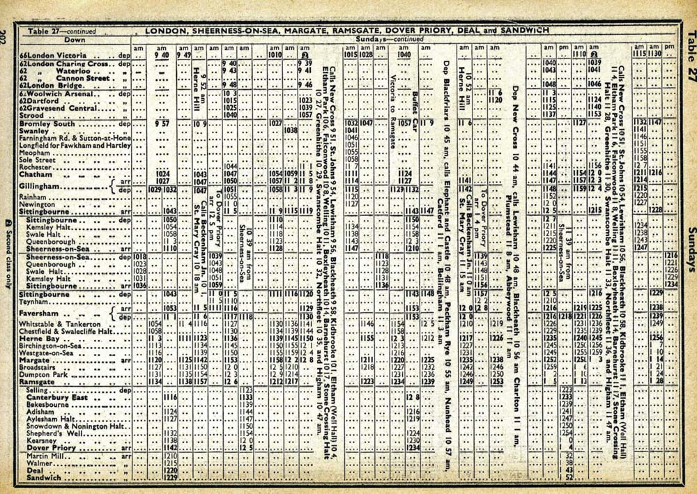 1961 Summer timetable C ompletion of Phase 1 of the Kent Coast - photo 8