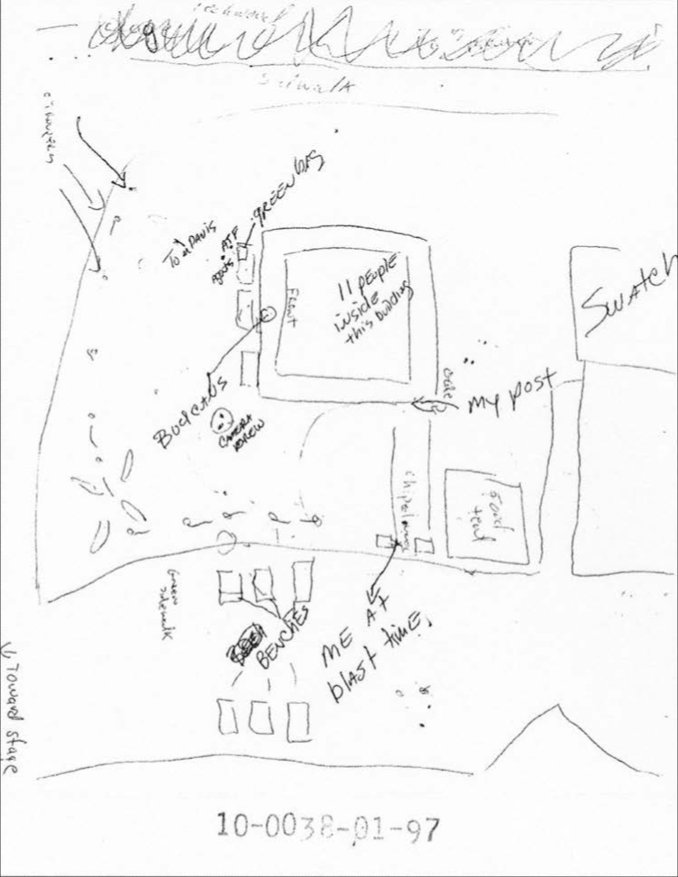 The hand-drawn map that Richard Jewell gave to the FBI the day after the - photo 2