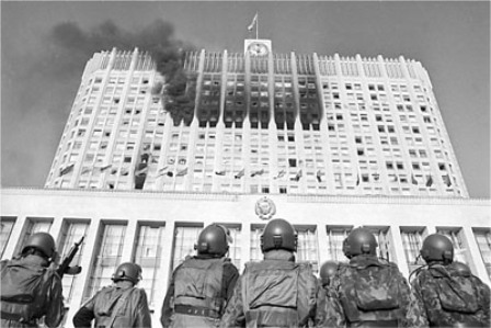 1 Troops loyal to Boris Yeltsin storm the rebellious Russian parliament in - photo 3