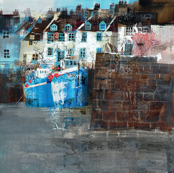 Fishing Boats Pittenweem Mixed media on MDF 71 x 71 cm 28 x 28 in - photo 5