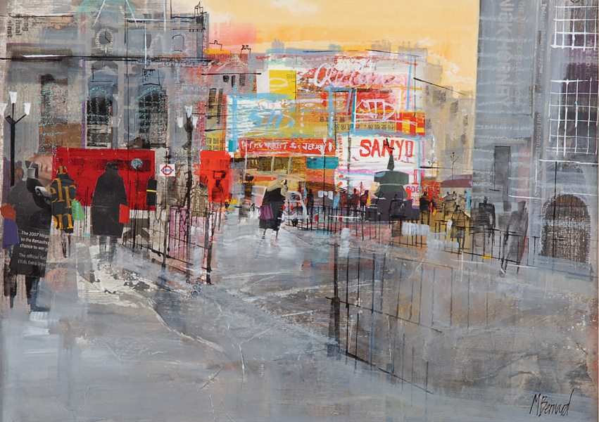 Evening Piccadilly Circus Mixed media on mountboard 38 x 535 cm 15 x 21 in - photo 6