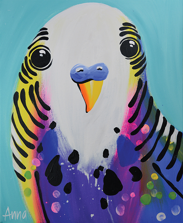 Budgie Acrylic on canvas 16 20 40cm 50cm Hello and welcome Are you ready - photo 4