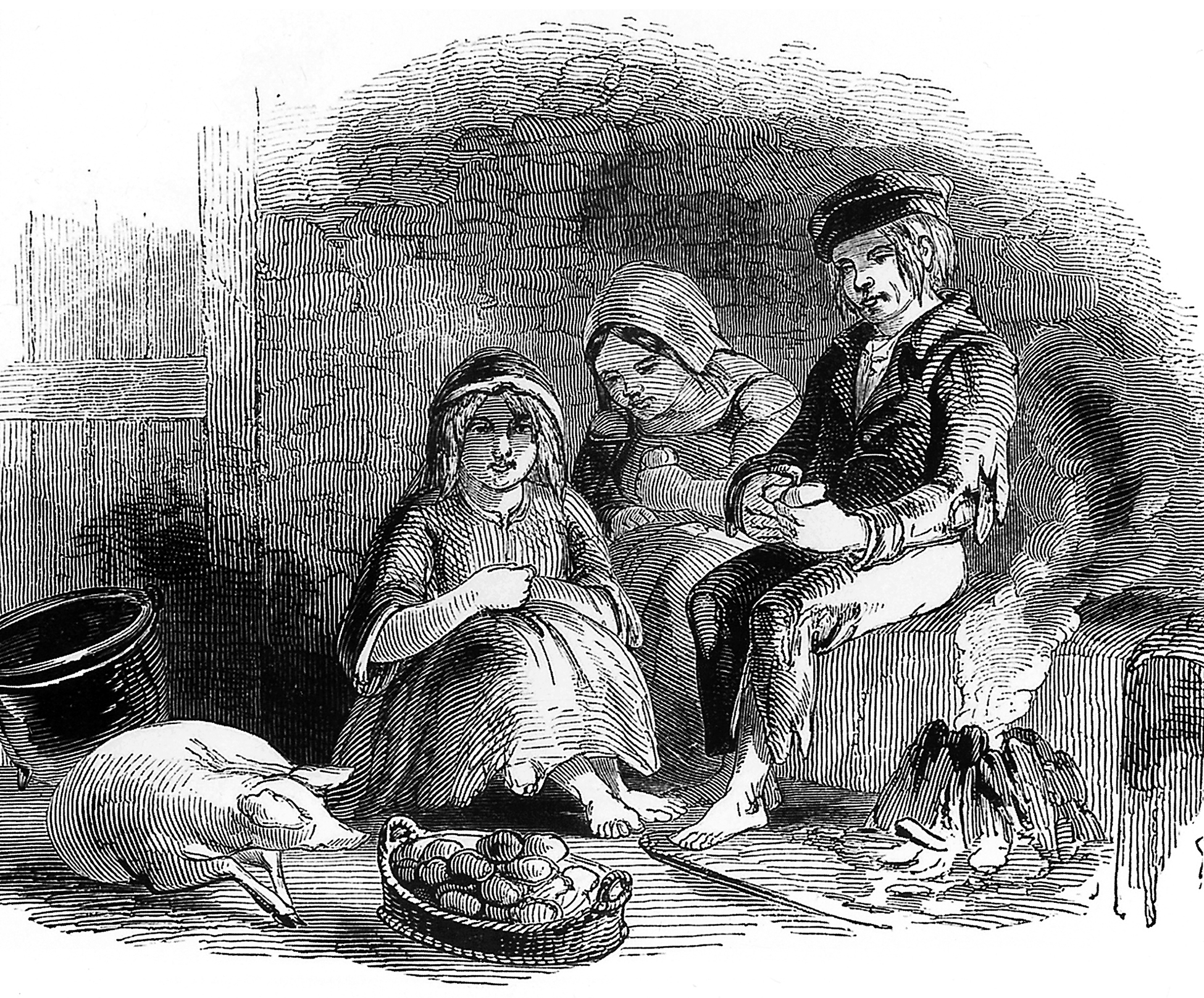 At dinnertime this Irish family prepares to eat a meal of boiled potatoes The - photo 1