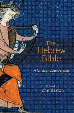 Barton The Hebrew Bible: a critical companion