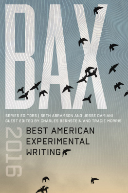 Bernstein Charles BAX 2016: best American experimental writing