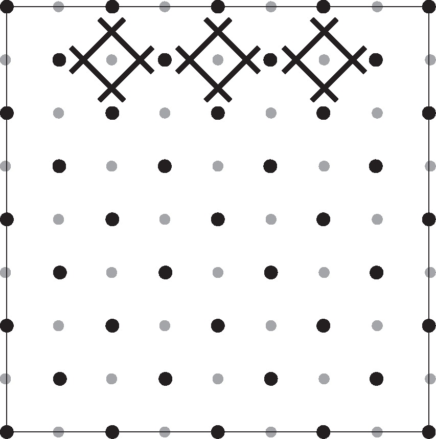 Continue drawing a double-lined X over each little dot until reaching the box - photo 11