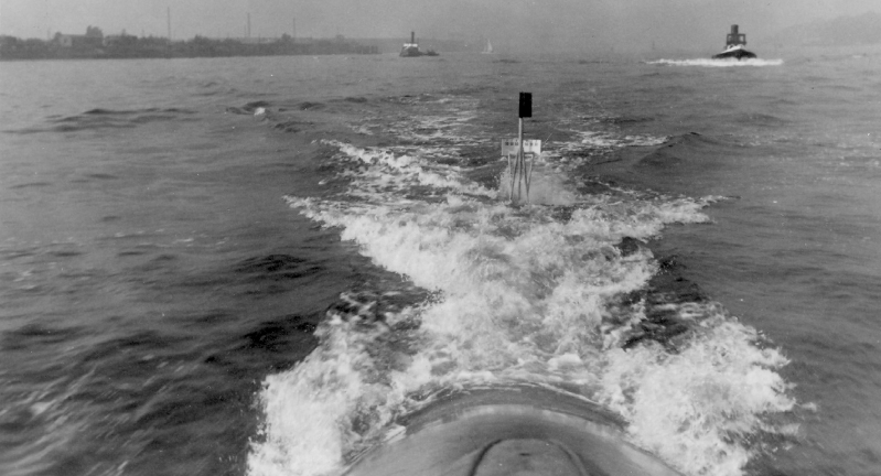 The revolutionary Walter boat seen here trailing a marker for test purposes - photo 3