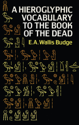 Budge Hieroglyphic Vocabulary to the Book of the Dead